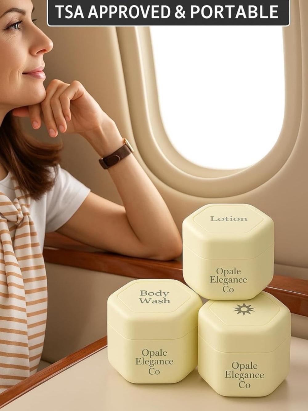 Opale Elegance Co. Travel Toiletry Jars - Pale Yellow